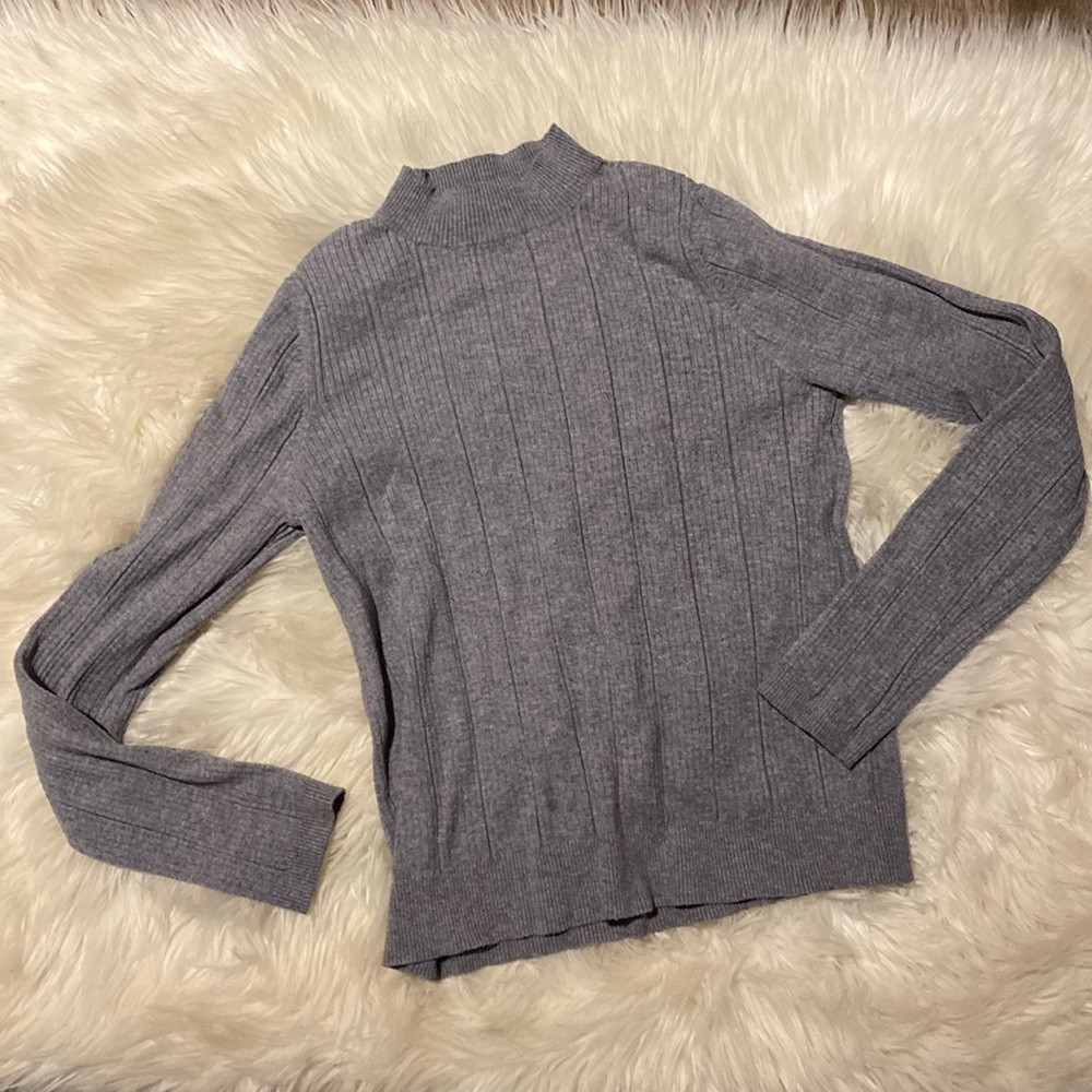Belldini Grey Gray Long sleeve Turtle neck Shirt Women's Size Large